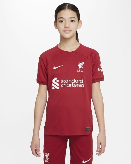 Nike Liverpool FC 2022/23 Stadium Home Kids Dri-FIT Soccer Za Dječake Dres Crvene Bijele | HR-82054HNQX