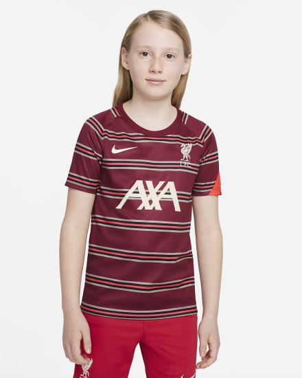 Nike Liverpool FC Kids Pre-Match Short-Sleeve Soccer Top Za Dječake Majice Crvene Svijetlo Crvene Kaki Boja | HR-76491HBDO