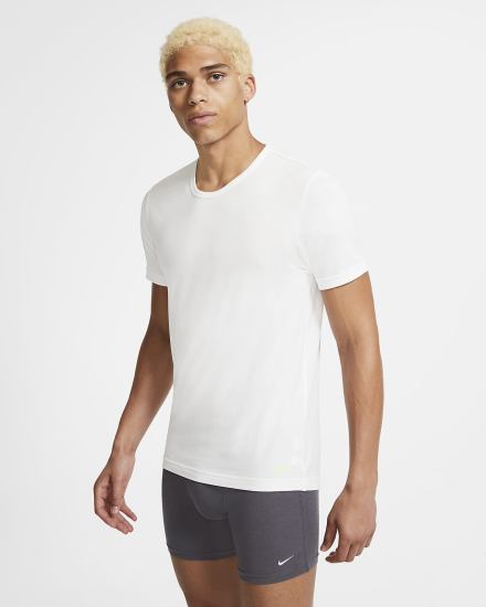 Nike Luxe Cotton Modal Slim Fit Crew-Neck Undershirt (2-Pack) Muške Majice Bijele | HR-46501QJYN