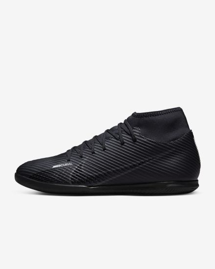 Nike Mercurial Superfly 9 Club IC Indoor/Court Ženske Nogometne Tenisice Crne Bijele Tamno Sive | HR-80645CFAK