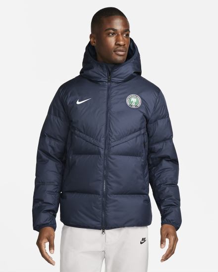 Nike Nigeria Strike Storm-FIT Soccer Down Muške Jakne Obsidijanske Bijele | HR-82540FAOR