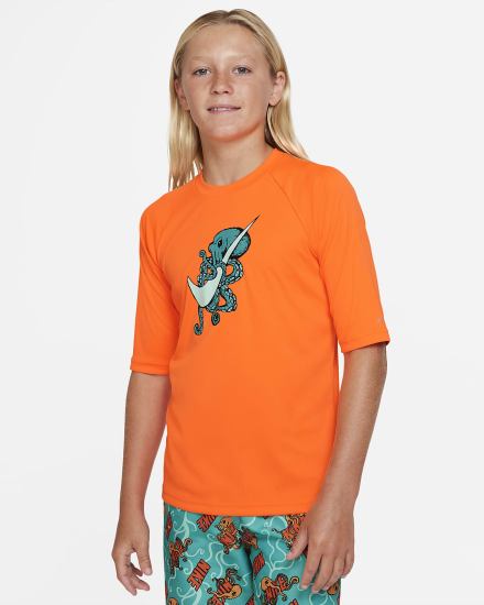 Nike Octologo Kids Short-Sleeve Hydroguard Za Dječake Majice Narančaste | HR-19368KYUM