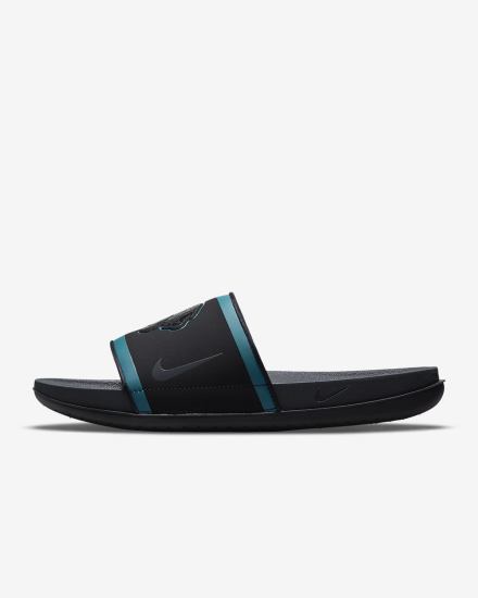 Nike Offcourt (NFL Carolina Panthers) Muške Slajdovi Crne Sive | HR-26731XDOE