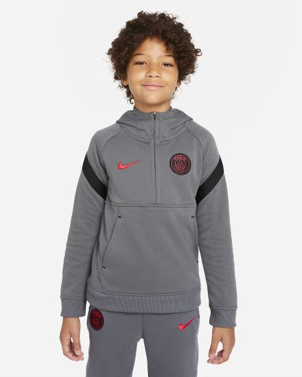 Nike Paris Saint-Germain Kids 1/2-Zip Fleece Soccer Za Dječake Majica S Kapuljačom Tamno Sive Crne Crvene | HR-14396JSCZ