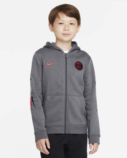 Nike Paris Saint-Germain Kids Full-Zip Fleece Za Dječake Majica S Kapuljačom Tamno Sive Crvene | HR-37148WMBF