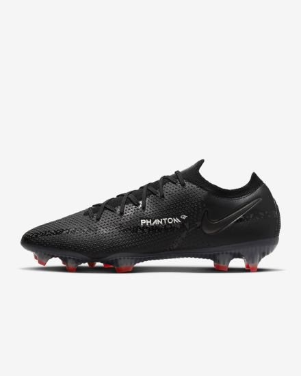 Nike Phantom GT2 Elite FG Firm-Ground Muške Nogometne Kocke Crne Bijele Svijetlo Crvene Tamno Sive | HR-32768NJSE