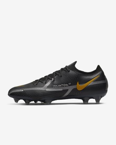 Nike Phantom GT2 Elite FG Firm-Ground Muške Nogometne Kocke Crne Metalne Zlatne Metalne Srebrne Metalne Sive | HR-69815EHJC