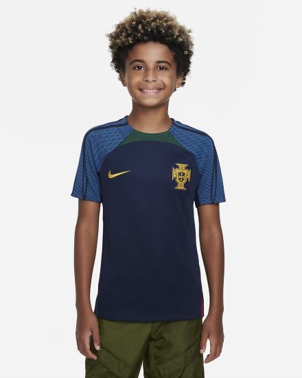 Nike Portugal Strike Kids Dri-FIT Short-Sleeve Soccer Top Za Djevojčice Majice Obsidijanske Zelene Crvene Zlatne | HR-41760IDFM