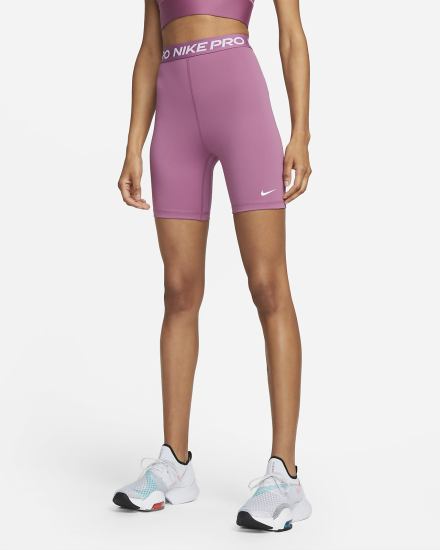 Nike Pro 365 High-Waisted 7" Ženske Kratke Hlače Svijetlo Bordo Bijele | HR-52307QRTY