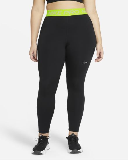 Nike Pro 365 (Plus Size) Ženske Tajice Crne Bijele | HR-17805JCWZ