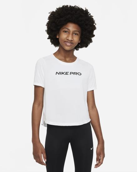 Nike Pro Dri-FIT One Kids Top Za Djevojčice Majice Bijele Crne | HR-56813WHQI