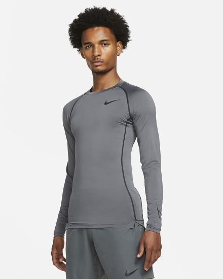 Nike Pro Dri-FIT Tight Fit Long-Sleeve Top Muške Košulje Sive Crne | HR-81645RDAE