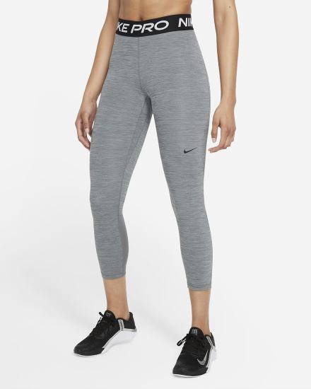 Nike Pro Mid-Rise Crop (Plus Size) Ženske Tajice Sive Crne | HR-40918LTOW