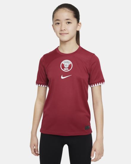 Nike Qatar 2022/23 Stadium Home Kids Dri-FIT Soccer Za Dječake Dres Bordo Bijele | HR-27940RKAY