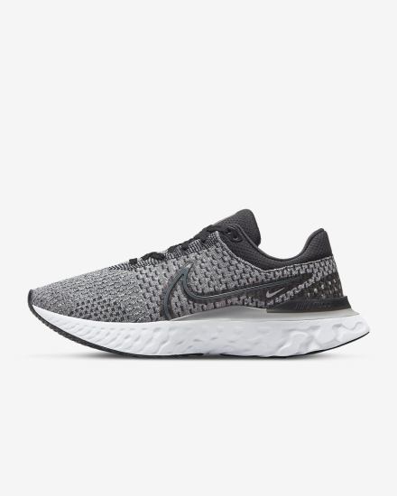 Nike React Infinity Run Flyknit 3 Road Muške Tenisiće Crne Sive Bijele Tamno Sive | HR-73426QEBM