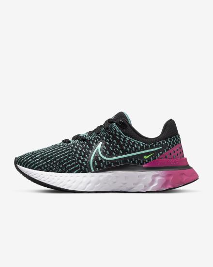 Nike React Infinity Run Flyknit 3 Road Ženske Tenisiće Crne Roze Tirkizne | HR-27568MXGH