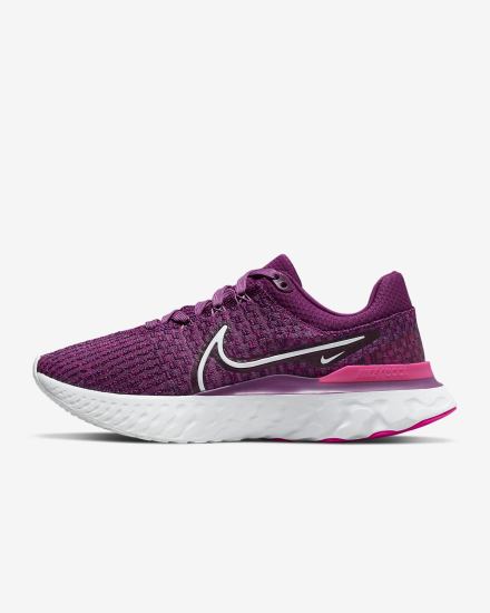 Nike React Infinity Run Flyknit 3 Road Ženske Tenisiće Bordo Roze Bijele | HR-75024QALF