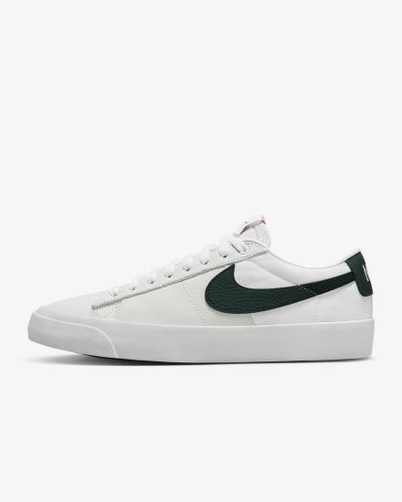 Nike SB Zoom Blazer Low Pro GT Muške Skate Obuća Bijele Zelene | HR-78201FSWT