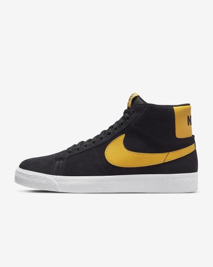 Nike SB Zoom Blazer Mid Muške Skate Obuća Crne Bijele Zlatne | HR-54731EDSL