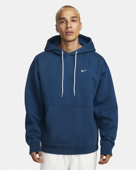 Nike Solo Swoosh Fleece Muške Majica S Kapuljačom Plave Bijele | HR-64129DWBF