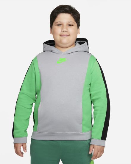 Nike Sportswear Amplify Kids Za Dječake Majica S Kapuljačom Svijetlo Sive Crne Svijetlo Zelene | HR-71526YNJM