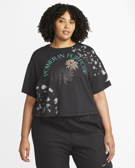 Nike Sportswear Boxy (Plus Size) Ženske Majice Crne | HR-61457VUJM