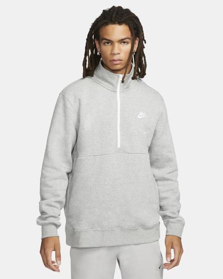 Nike Sportswear Club Brushed-Back 1/2-Zip Muške Pulover Tamno Sive Bijele | HR-60812ELYR