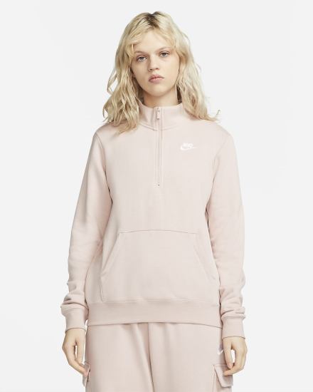 Nike Sportswear Club Fleece 1/2-Zip Ženske Dukserice Roze Bijele | HR-17046PICE