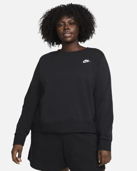 Nike Sportswear Club Fleece Crew-Neck Ženske Dukserice Crne Bijele | HR-09165AHRU