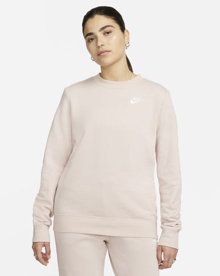 Nike Sportswear Club Fleece Crew-Neck Ženske Dukserice Roze Bijele | HR-20851FXHW