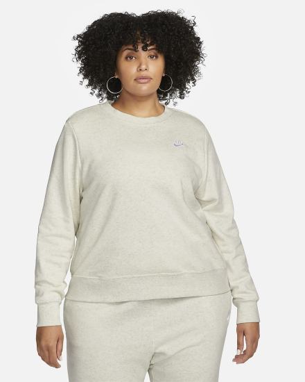 Nike Sportswear Club Fleece Crew-Neck Ženske Dukserice Bež Bijele | HR-27346GXLH