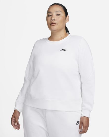 Nike Sportswear Club Fleece Crew-Neck Ženske Dukserice Bijele Crne | HR-41236LCEH