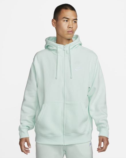 Nike Sportswear Club Fleece Full-Zip Muške Majica S Kapuljačom Zelene Bijele | HR-49857XPQU