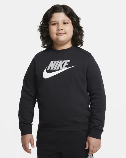 Nike Sportswear Club Fleece Kids Crew (Extended Size) Za Dječake Dukserice Crne | HR-23670QDAE