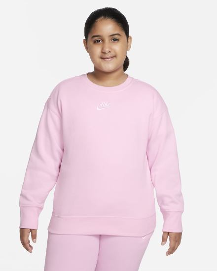 Nike Sportswear Club Fleece Kids Crew (Extended Size) Za Djevojčice Dukserice Roze Bijele | HR-69854AUSN