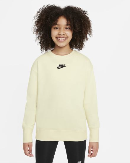 Nike Sportswear Club Fleece Kids Crew (Extended Size) Za Djevojčice Dukserice Crne | HR-97465UFDR