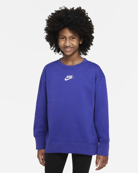 Nike Sportswear Club Fleece Kids Crew (Extended Size) Za Djevojčice Dukserice Bijele | HR-98237IBWE