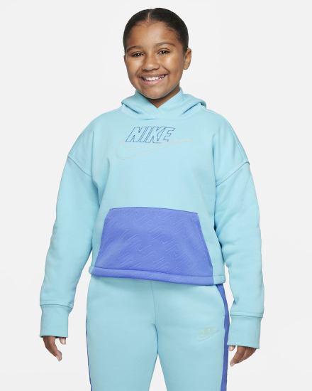 Nike Sportswear Club Fleece Kids (Extended Size) Za Djevojčice Majica S Kapuljačom Plave | HR-61784NKYJ