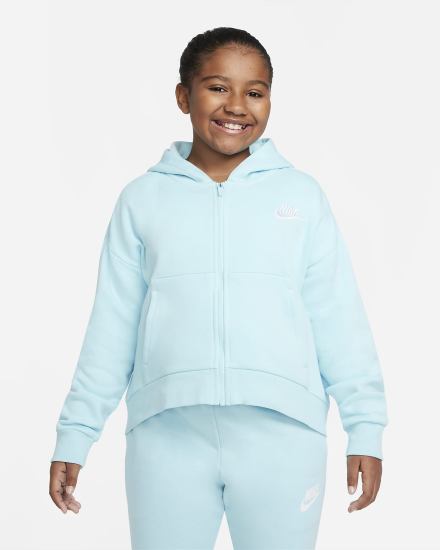 Nike Sportswear Club Fleece Kids Full-Zip Za Djevojčice Majica S Kapuljačom Bijele | HR-43029SBFA