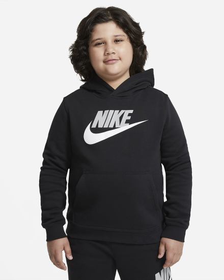 Nike Sportswear Club Fleece Kids Za Djevojčice Majica S Kapuljačom Crne Svijetlo Sive | HR-05361UNLJ