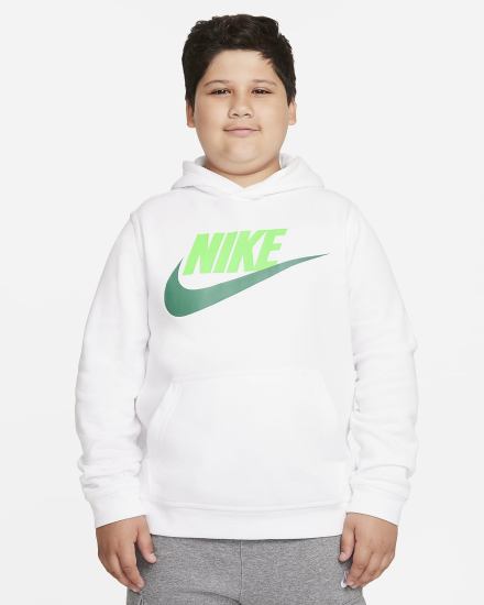 Nike Sportswear Club Fleece Kids Za Djevojčice Majica S Kapuljačom Bijele Zelene | HR-21496IJGY