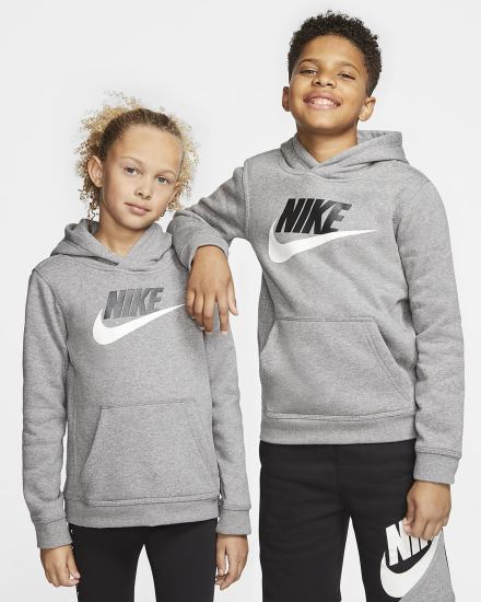 Nike Sportswear Club Fleece Kids Za Djevojčice Majica S Kapuljačom Tamno Sive | HR-32804RBPT