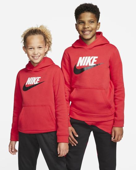 Nike Sportswear Club Fleece Kids Za Djevojčice Majica S Kapuljačom Crvene | HR-34172QYUW