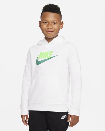 Nike Sportswear Club Fleece Kids Za Djevojčice Majica S Kapuljačom Bijele Zelene | HR-58370XJBZ