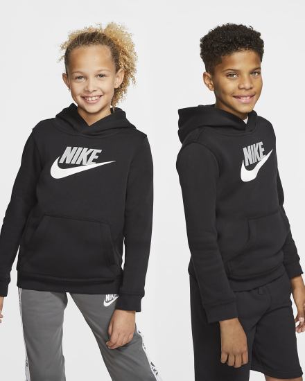 Nike Sportswear Club Fleece Kids Za Djevojčice Majica S Kapuljačom Crne Svijetlo Sive | HR-86495SCXR