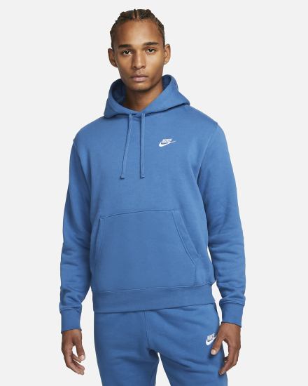 Nike Sportswear Club Fleece Muške Majica S Kapuljačom Tamno Plave Bijele | HR-37012WSED