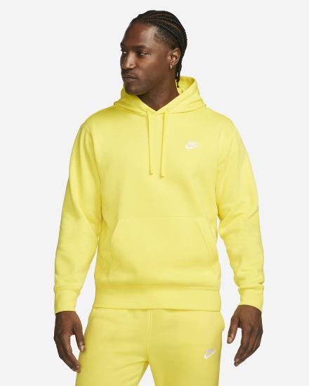 Nike Sportswear Club Fleece Ženske Majica S Kapuljačom Žute Bijele | HR-19235KGNJ