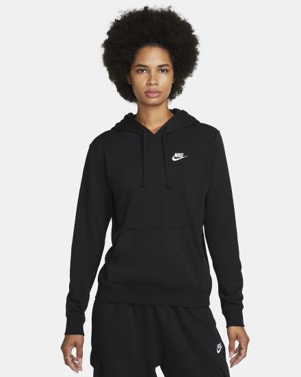 Nike Sportswear Club Fleece Ženske Majica S Kapuljačom Crne Bijele | HR-34865GJZI