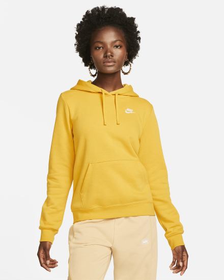 Nike Sportswear Club Fleece Ženske Majica S Kapuljačom Žute Bijele | HR-52671AQIP