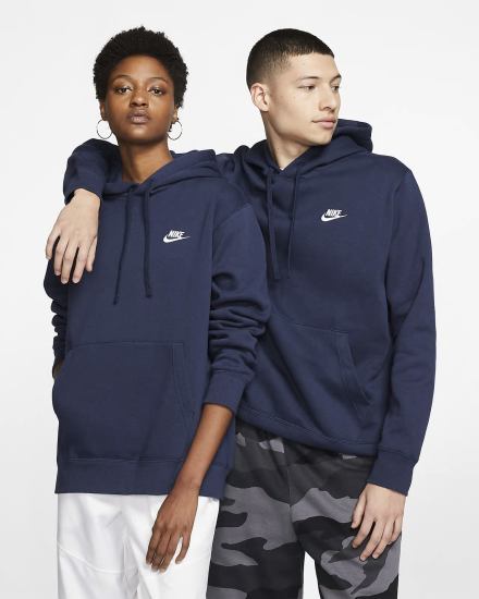 Nike Sportswear Club Fleece Ženske Majica S Kapuljačom Tamnoplave Bijele | HR-61930IRWF